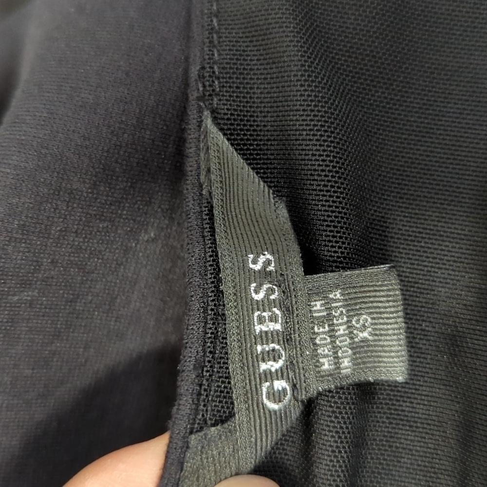 Guess Knit Mesh Halter Dress Black XS fall stretch sexy cocktail party clubbing - Picture 8 of 11